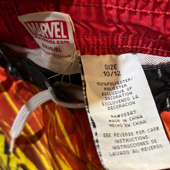 Swim Trunks Shorts Marvel Avengers Boys Sz L 10/12 fun bright reds - Picture 2 of 6